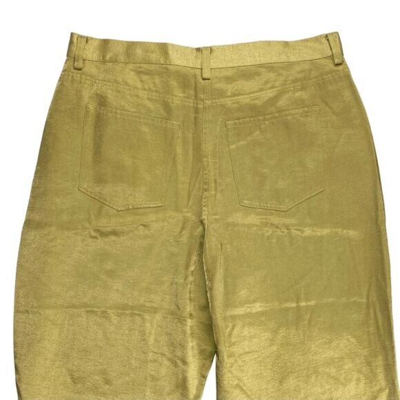 NWT FRENCH CONNECTION Cammie Shimmer Flare Trousers Sz 12 Nutria - Picture 8 of 8